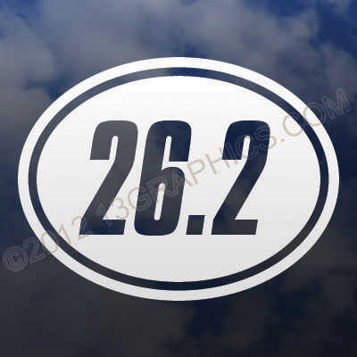 26.2 (Marathon) Euro Style Oval Window Decal